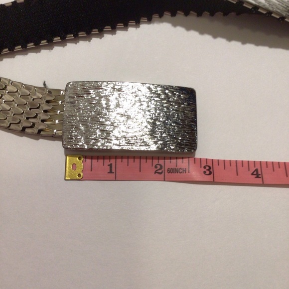 Vintage Silver Tone Fish Scale Stretchy Belt - Picture 8 of 10